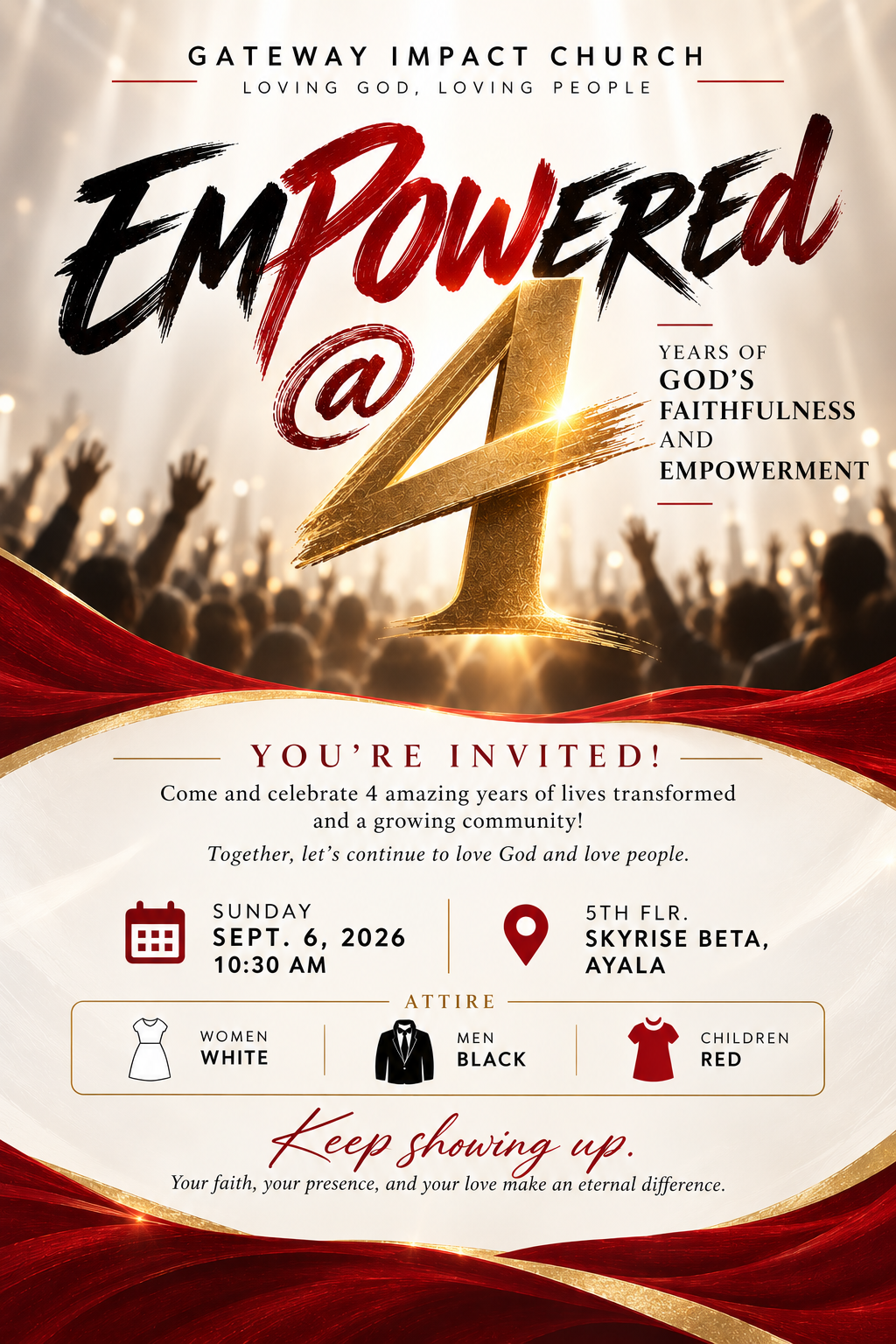 Gateway Impact Church fourth anniversary artwork, Empowered at Four